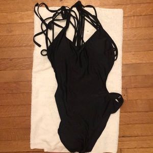 Large black one piece bikini